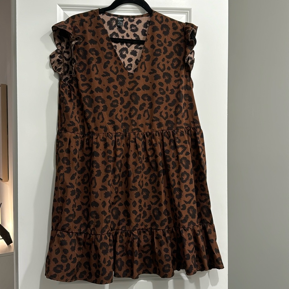 Leopard Print Babydoll Dress